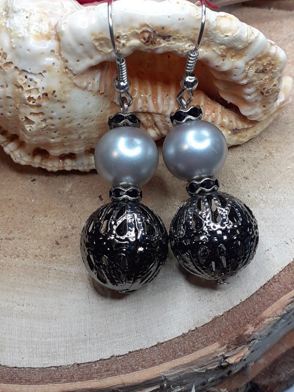 Boucles perles métal