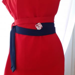 Ceinture cravates rouge et bleu