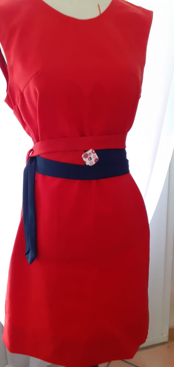 Ceinture cravates rouge et bleu