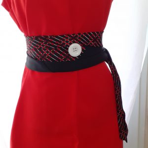 Ceinture cravates noire unie et noire rayée