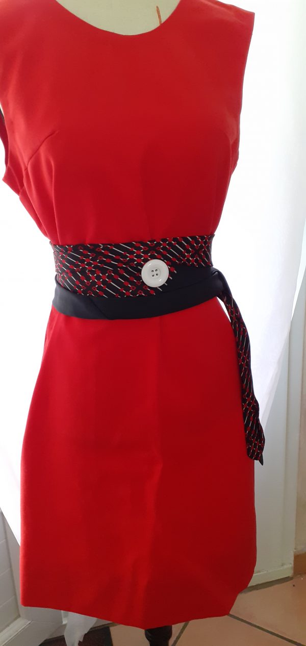 Ceinture cravates noire unie et noire rayée