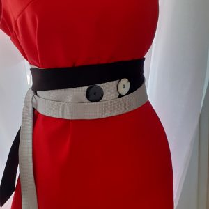 Ceinture cravates noire et grise
