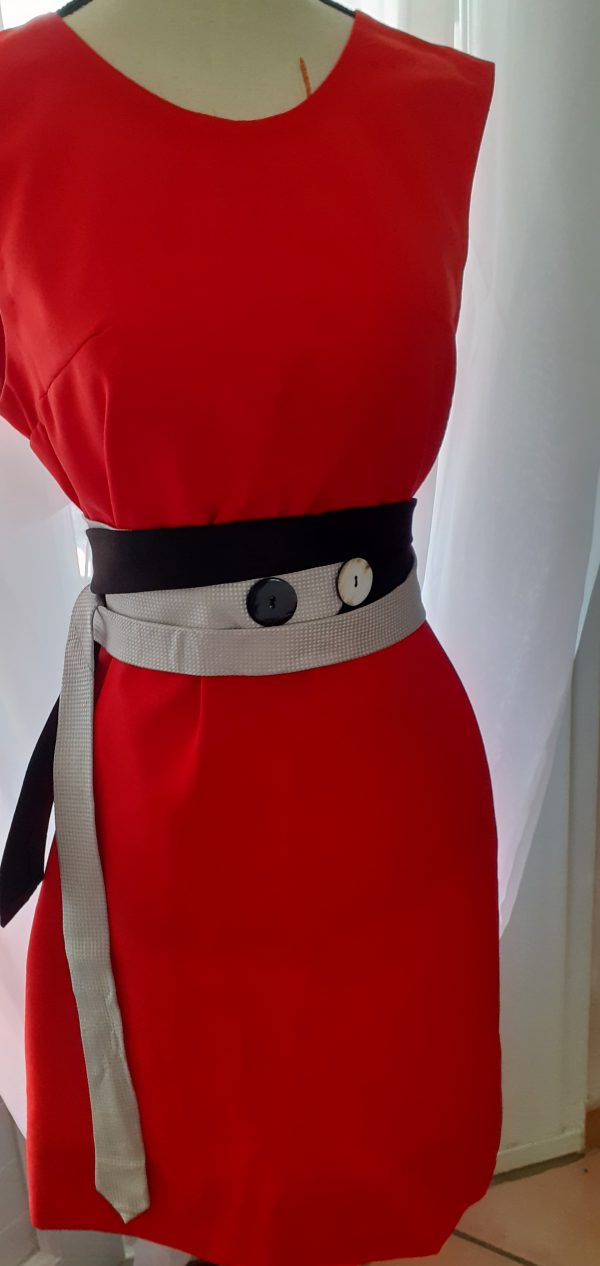 Ceinture cravates noire et grise