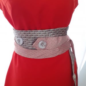 Ceinture cravates rose et grise