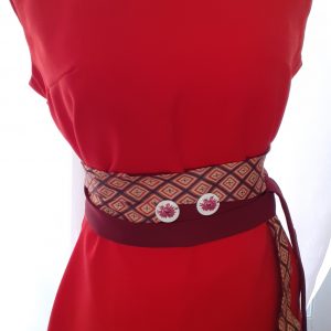 Ceinture cravates bordeaux et carreaux