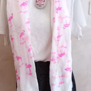 Foulard bijoux rose clair renard
