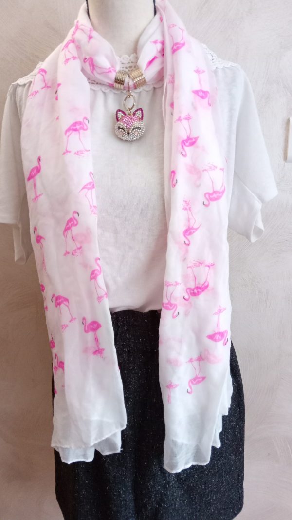 Foulard bijoux rose clair renard