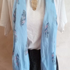 Foulard bleu hibou