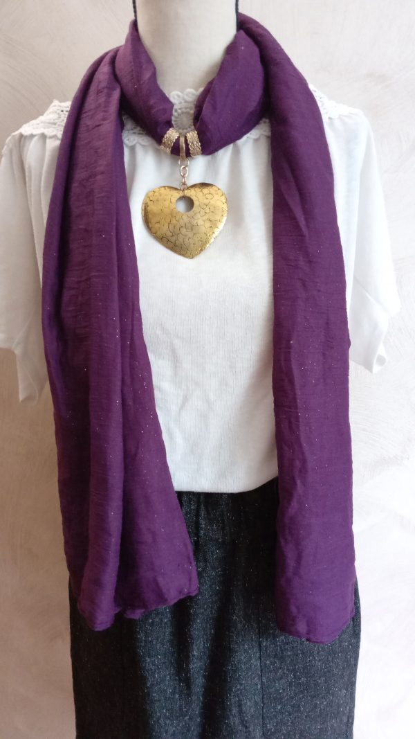 Foulard violet cœur
