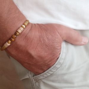 Bracelet œil de chat et œil du tigre pour homme.