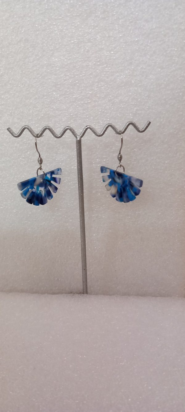 Boucles d'oreilles éventail en acétate, crochets en acier316