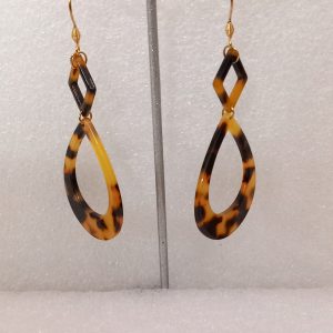 Boucles d'oreilles longues vintage en acétate, et crochets en acier 316.