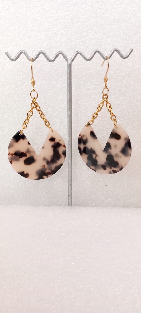 Boucles d'oreilles en acétate et en acier inoxydable 316.