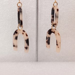 Boucles d'oreilles vintage en acétate, avec des crochets en acier inoxydable 316.