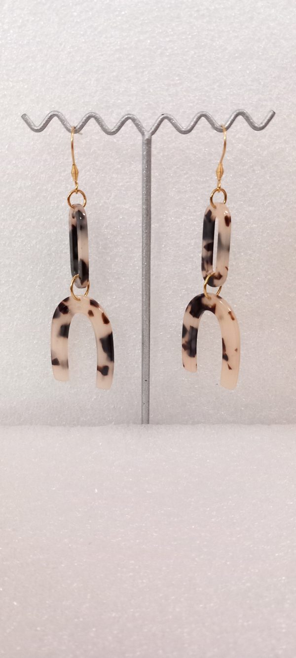 Boucles d'oreilles vintage en acétate, avec des crochets en acier inoxydable 316.