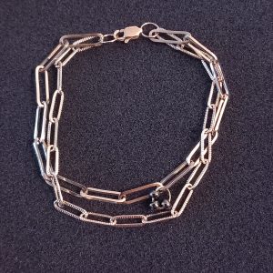 Bracelet chaînes en acier inoxydable 316 argenté.