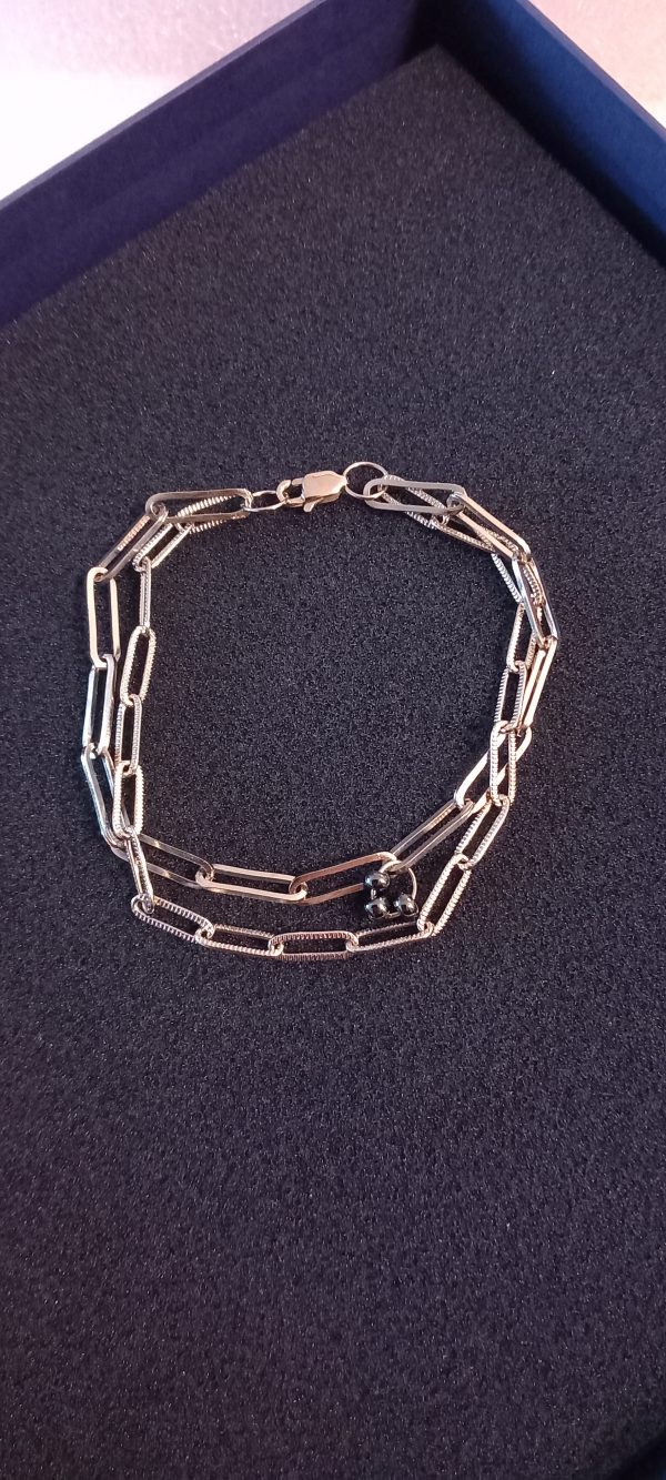 Bracelet chaînes en acier inoxydable 316 argenté.